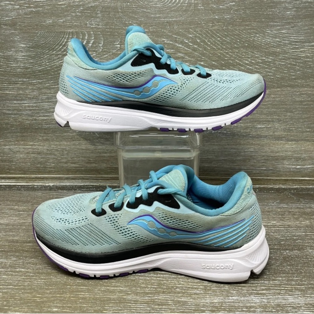 Saucony Ride 14 Athletic Running Shoes Sneakers Blue Purple Womens Size 12